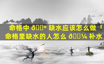 命格中 🌺 缺水应该怎么做「命格里缺水的人怎么 🐼 补水」